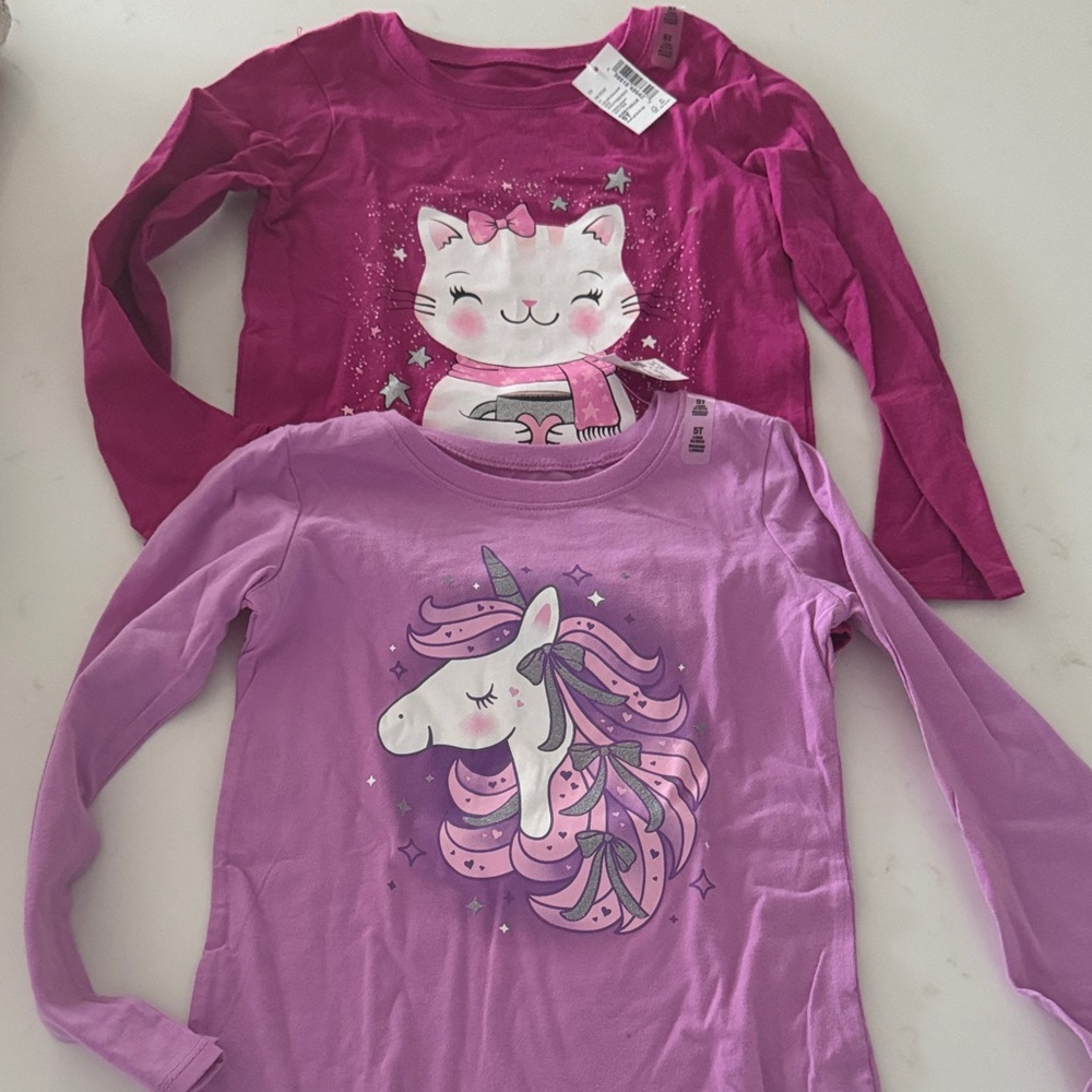 The Children's Place Pink and Purple Long Sleeve Tees